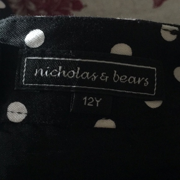 Polka Dot Skirt B&W w/Red Accents - Picture 3 of 4